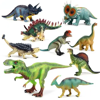 

9pcs/set Dinosaur Model Brachiosaurus Stegosaurus Tyrannosaurus Rex Figures Hollow Animal Figurines Toys for Children Boys Gift