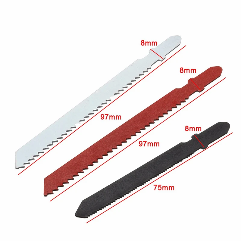 DWZ 10pcs Jigsaw Blades Assortment Set for Bosch T Shank Jig Saw Metal Plastic Wood