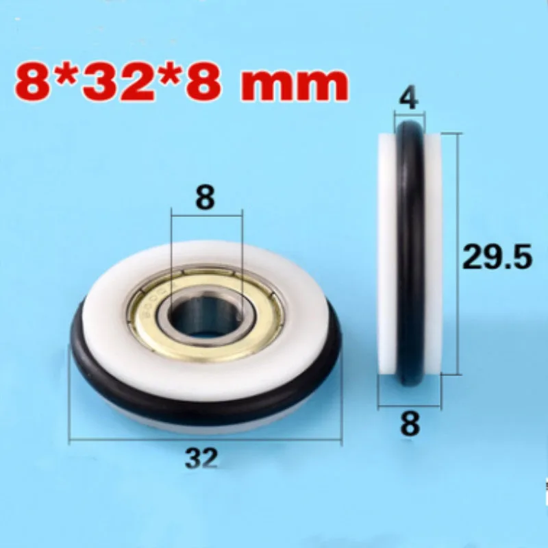 Бесплатная доставка 10 шт. 8*32*8 мм Buna-N резиновое уплотнительное кольцо резиновый ролик, немой эластичности, 608 подшипник шкив POM