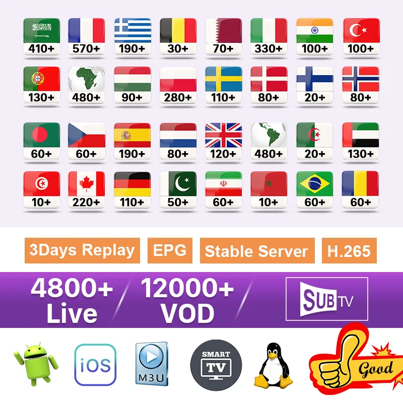 

France IPTV Arabic Italia Greece Germany Netherlands 4K IPTV M3U Android IP TV Subscription IPTV Spain Portugal Poland Turkey