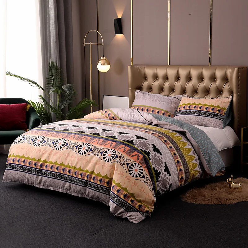 Bohemian Bedding Sets Folk-custom Mandala Duvet Cover Set Geometric Stripe Leopard Printing Bedlinens Bed Cover with Pillowcase