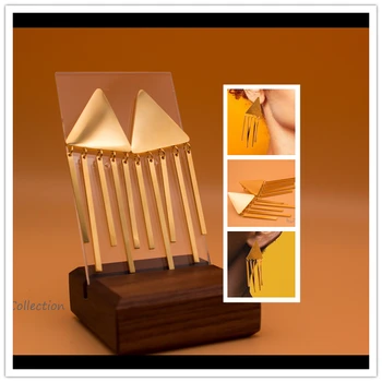 

Big Triangle Dangle with Bar Tassels Earrings for Women Geometric Combinations Fashion Bardian Blogger's Unique Accessories HuWu