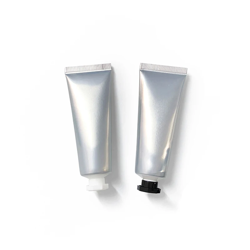 은빛 빈 핸드 크림 호스 알루미늄 플라스틱 튜브, 우수한 등급 BB 크림 소프트 용기, 1oz, 50 개, 30ml