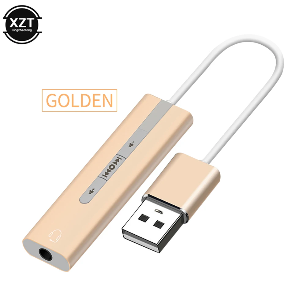 2 in 1 외부 USB 사운드 카드 7.1 어댑터 USB 3.5mm 사운드 3D 오디오 헤드셋 마이크 노트북 PC 용 3.5mm 잭