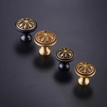 

Retro 10PCS European Solid Brass Cabinet Door Handles Cupboard Wardrobe Closet Drawer Kitchen Wine Cabinet Pulls Handles & Knobs