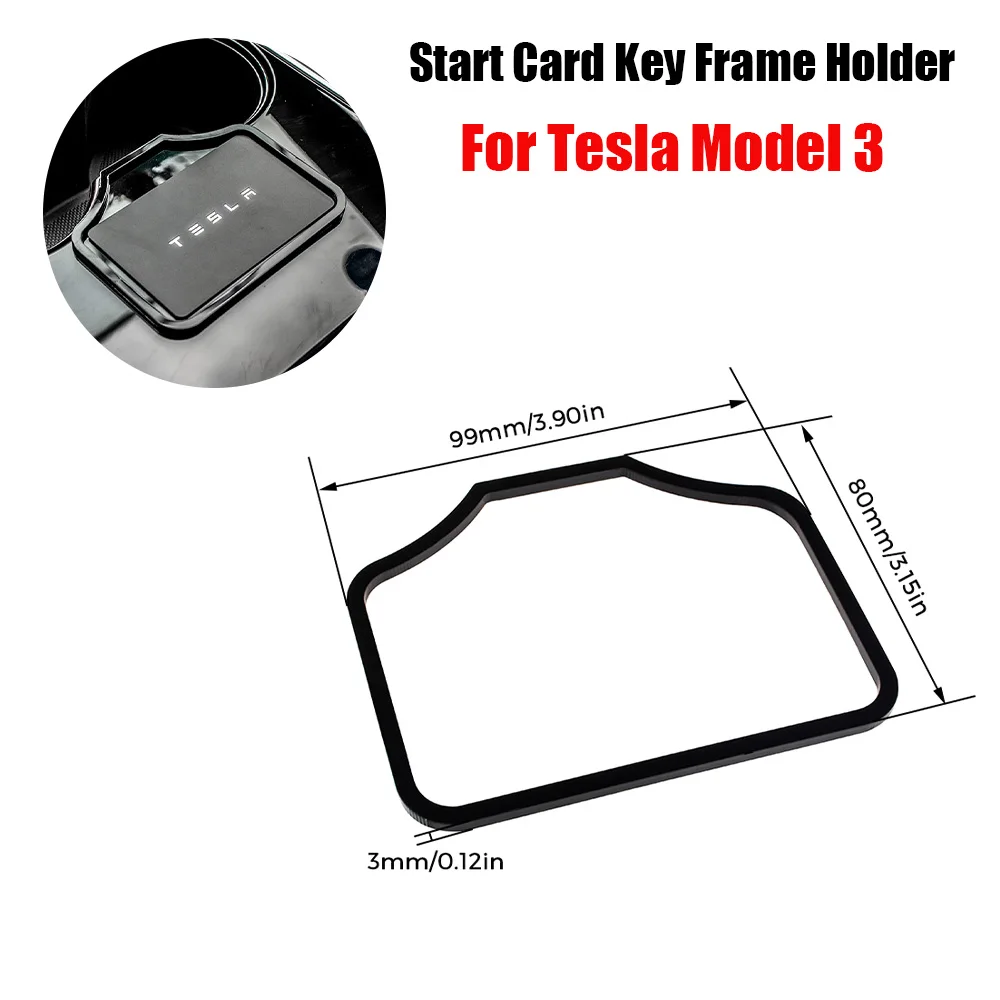 

For Tesla Model 3 Start Card Key Center Console Position Trim Frame Holder