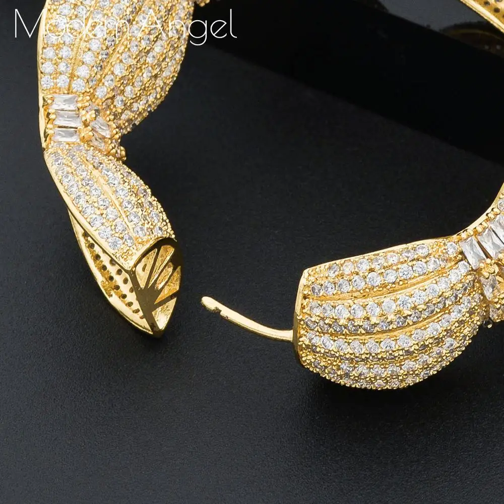 ModemAngel Роскошные серьги-кольца для женщин, яркие серьги, свадебные с кубическим цирконом, CZ, Дубай, свадебные Круглые круглые серьги-кольца