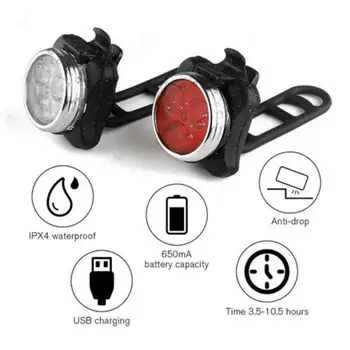 

Mountain Bicycle USB Charging Warning Light Limitless Light Adjustable Vehicle Bike Lamp Front Back Headlights