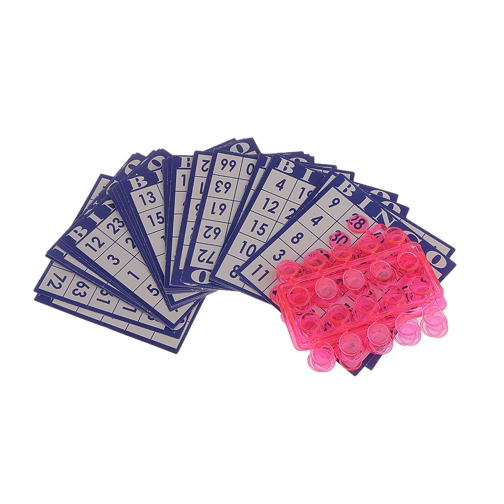 Colorful Compact Bingo Cage Chips Card Set Home Travel Recreation Bingo Game