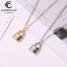 Лидер продаж, подвеска с замком, ожерелье для женщин, золотой, серебряный цвет, цепочка-колье, изящное модное украшение, колье Femme