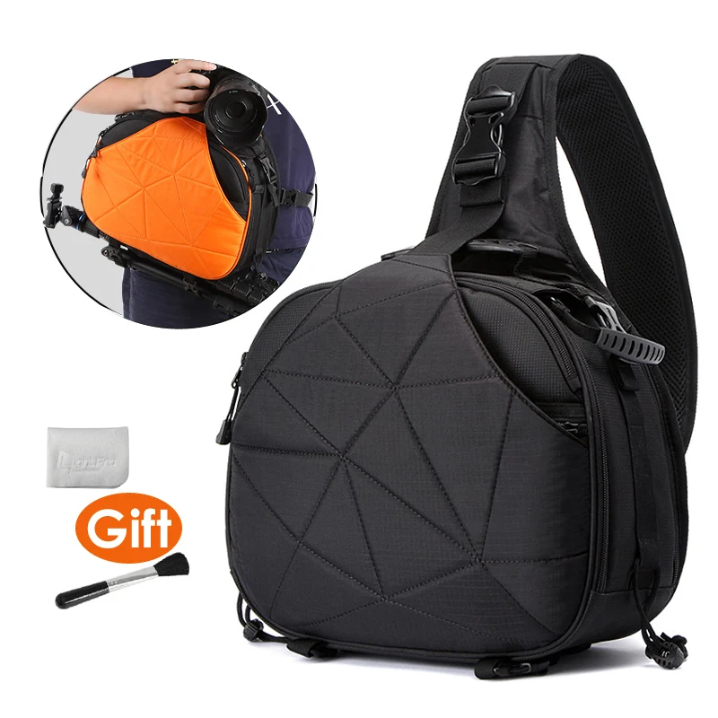 Photography Waterproof Triangle Sling Cross Body Men Women Soft Padded Camera Shoulder Bags Travel Casual Tripod Bag for Digital