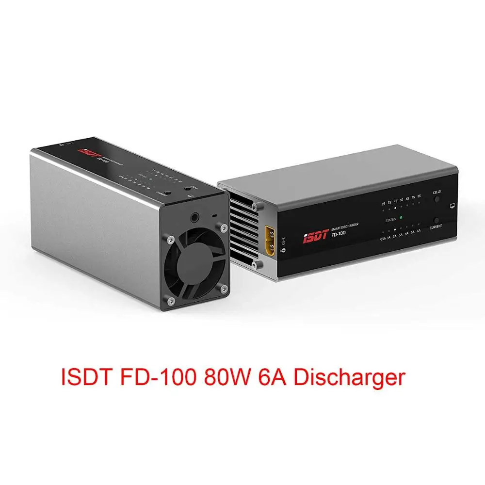 

ISDT FD-100 80W/8A Smart Control Discharger Discharing Capacity 2-8s 6-35v Lipo Battery Discharging with Maximum 80W Capacity Di