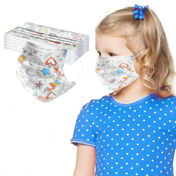

50/100pcs 3 Layer Disposable Elastic Mouth Soft Breathable Soft Breathable Child Kids Cartoon Pattern Large Stock Send Fast