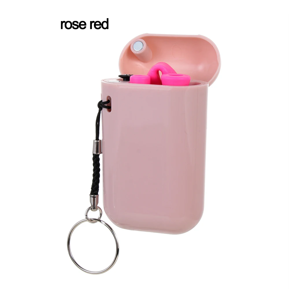 Collapsible Silicone Straw Reusable Folding Drinking Straw with Carrying Case and Cleaning Brush for Travel Party Bar Accessory - Цвет: rose