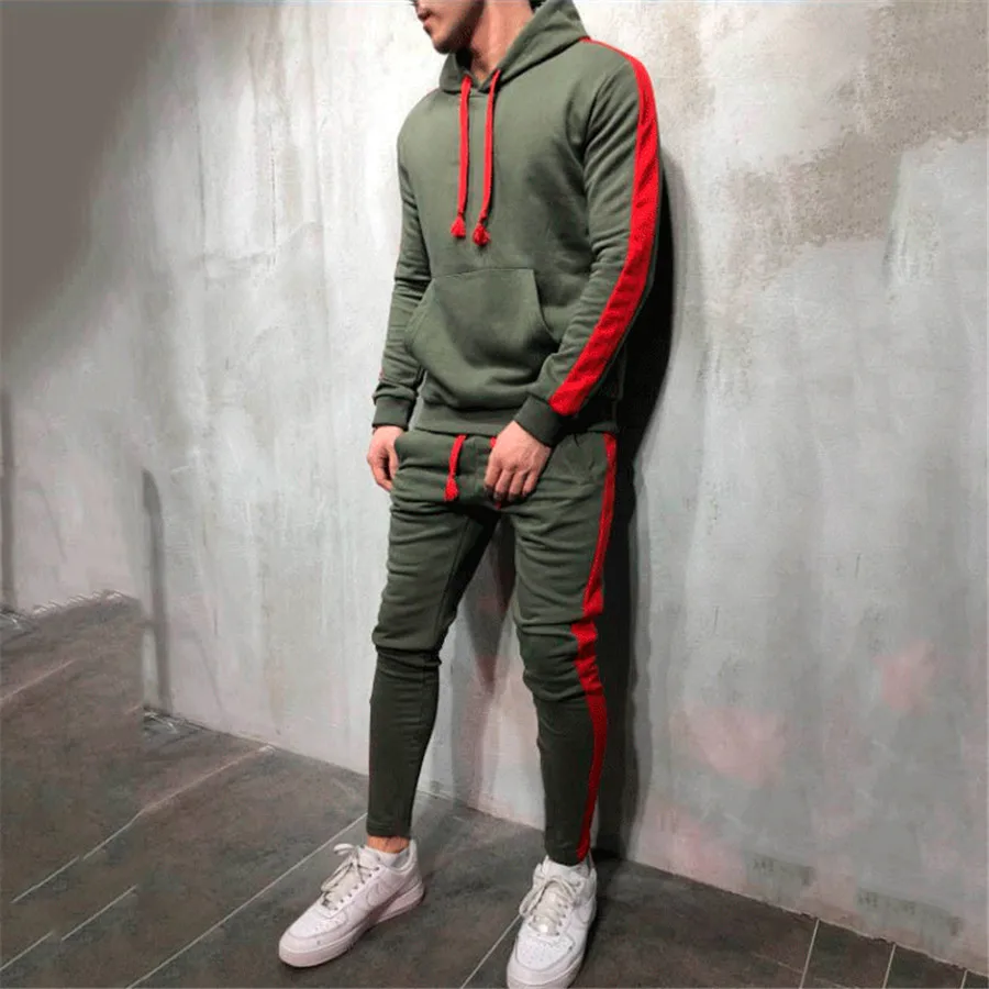 Men Sports Suits Sweatshirts Hoodie Streetwear Hip Hop Tracksuit Gym Jogging Suits Sportswear Training Pants Run Fitness Clothes