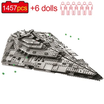 

1457pcs Star Movie Wars Series First Order Star Destroyer Fit 75190 Building Blocks StarWars Spacecraft Warship Bricks Toys Gift