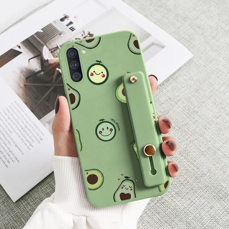 For Samsung Galaxy A11 M11 Case Soft Silicone Cover For Samsung Galaxy A M 11 GalaxyA11 GalaxyM11 Flower Wrist Strap Holder Etui cute samsung phone case