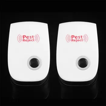 

2Pcs/set Electric Ultrasonic Mosquito Repellent Anti Fly Mosquito Killer Insect Eliminator Pest Controler EU US Plug