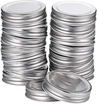 

24 Pack Mason Jar Lids Regular Mouth Silicone Seals Leak Proof Secure Mason Storage Solid Glass Candy Jar Caps