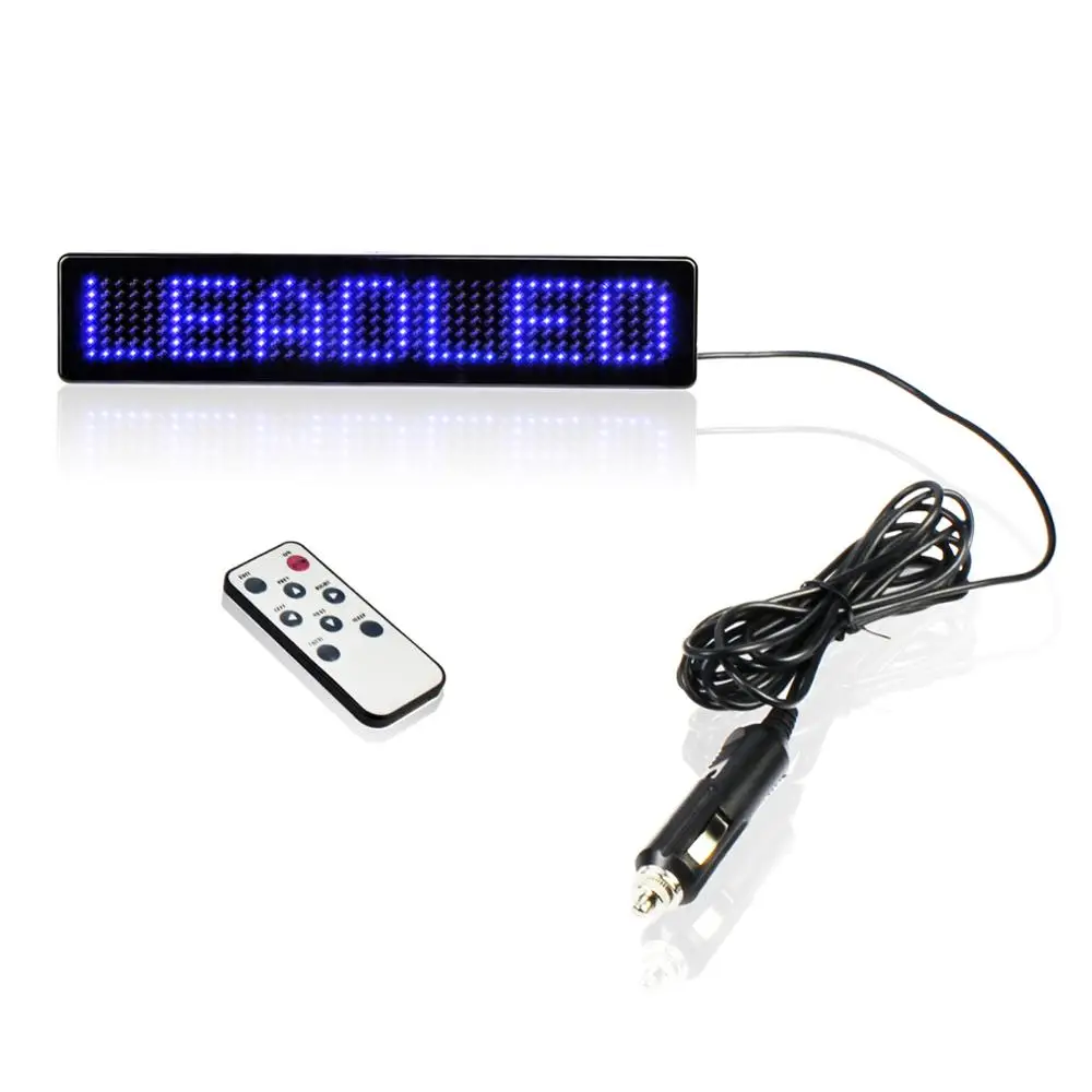 LED Display Car Sign Blue LED Light Programmable Scrolling Moving Message Display Board Remote Control LED Bus Sign Display