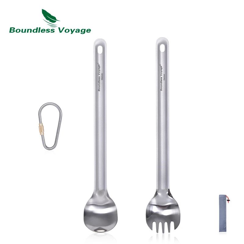 Бескрайняя Титановая Ложка с длинной ручкой Spork походные столовые приборы