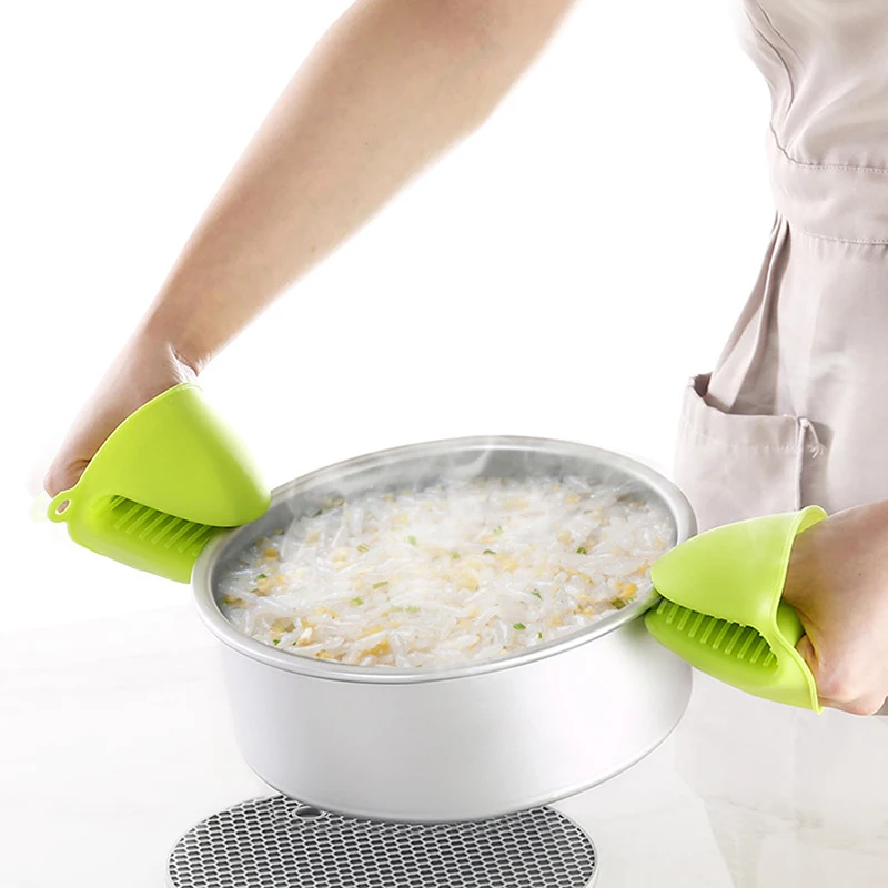 1Pc Kitchen Silicone Heat Resistant Glove Clip Microwave Heat Insulation Non-slip Handle Bowl Pot Clip Cooking Oven Glove