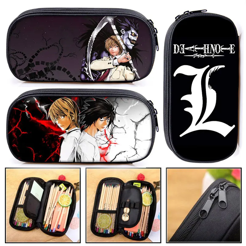 Anime Death Note Cosmetic Case Pencil Bag Jpanese Manga Shinigami Ryuk Light Yagami L Stationary Bags Gift | Багаж и сумки