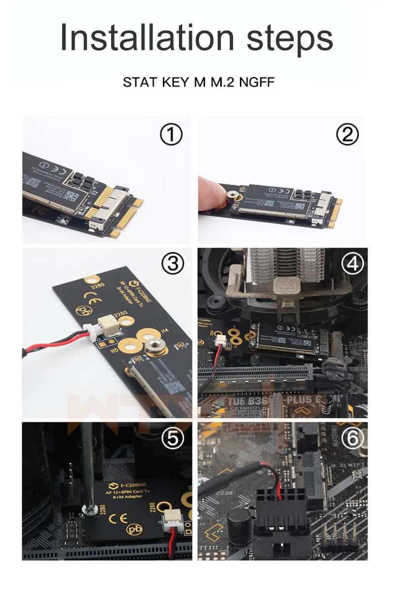 BCM94360CD BCM94360CS BCM943602CS BCM94360CS2 WiFi card to M.2 NGFF Key B + M NVME SSD adapter converter desktop kit for Mac OS