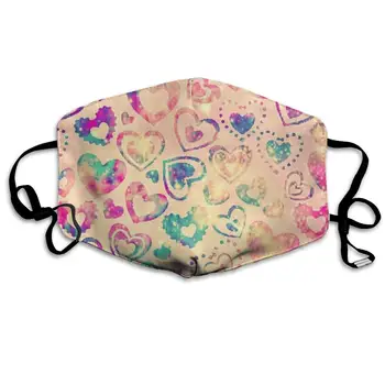 

Mouth Mask For Daily Dress Up, Candy Hearts Anti-dust Mouth-Muffle, Washable Reusable Holiday Half Face Masks For Mens And