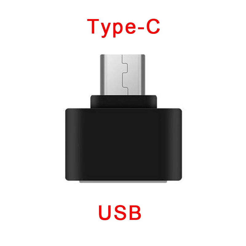 016 black OTG type-C Usb C адаптер Micro USB OTG к USB конвертер для Android планшетных ПК мышь клавиатура USB диск флэш OTG адаптер данных - Цвет: 016 black