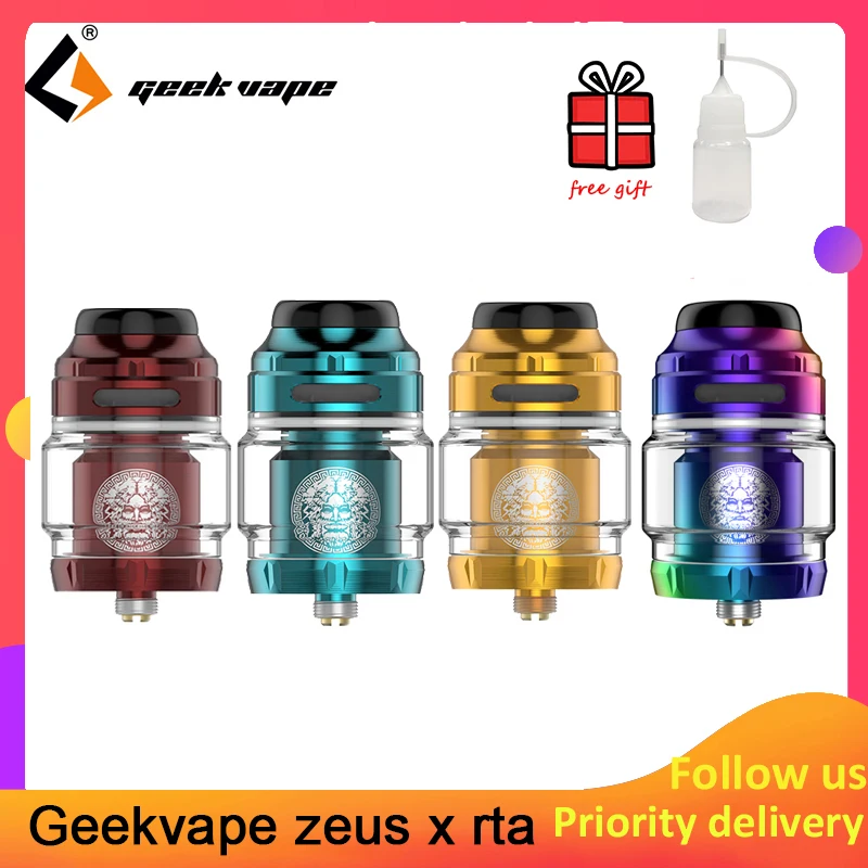 Comprar Geekvape Zeus X RTA tanque de 4,5 ml capacidad con 810 Delrin selección de la punta de goteo cigarrillo electrónico atomizador actualización zeus dual  anubis MTL