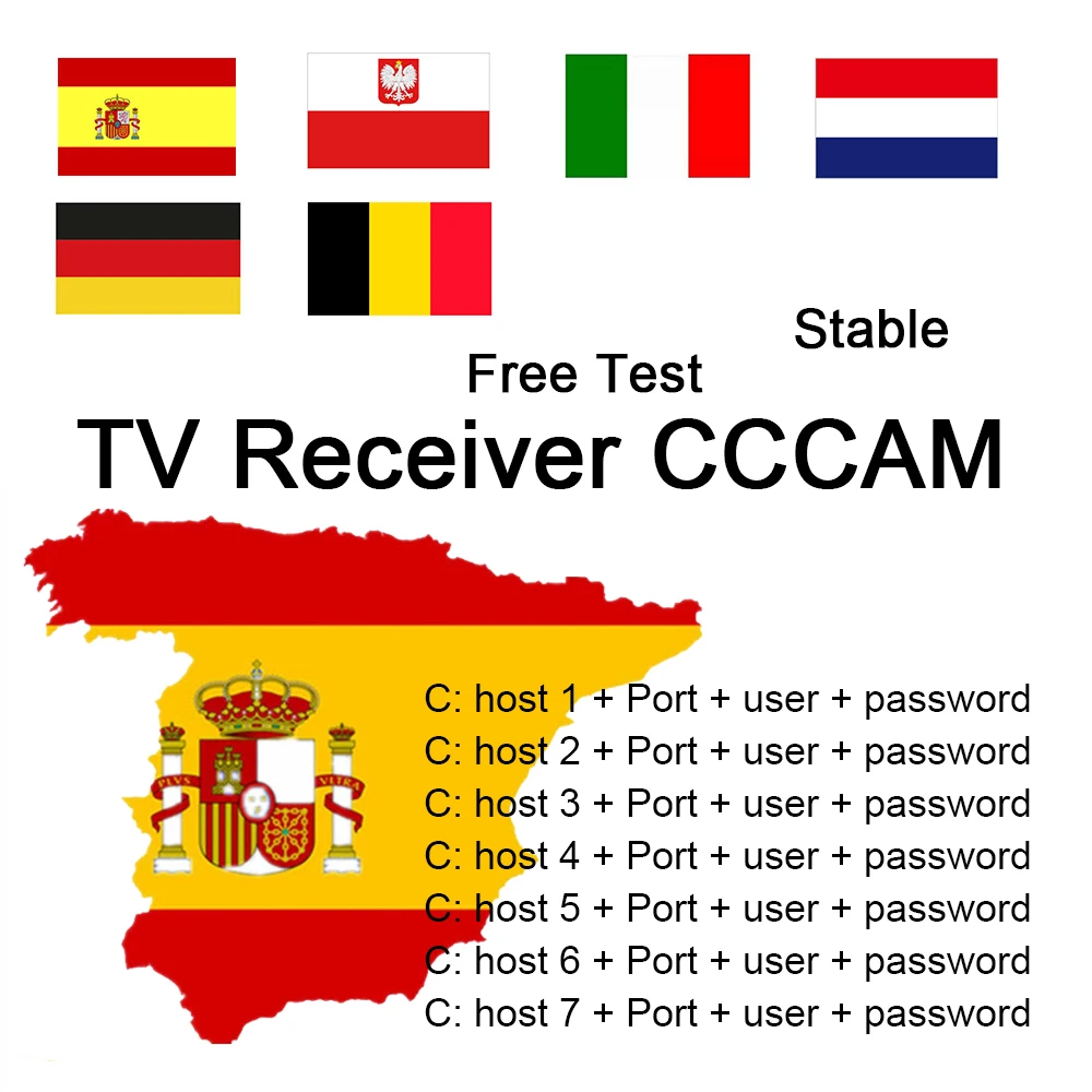 

2020 Best Stable 1 Years Spain Cccam europe 3lines server hd stable Europe service Portugal/Poland/Italia HD satellite receptor