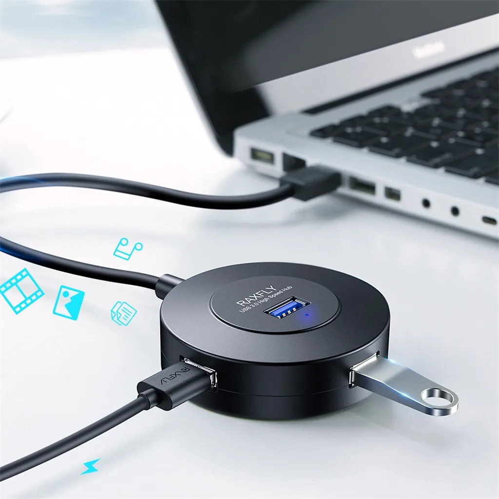 MODAO Slim Размеры дизайн USB3.0 сверхскорости 4-Порты и разъёмы 5 Гбит/с концентратор с вкл/выкл переключатель 8,28