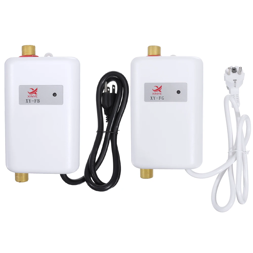 3800W Electric Water Heaters Instantaneous Instant Tankless Kitchen Water Heaters Faucet Temp Display Heating Shower Universally photo