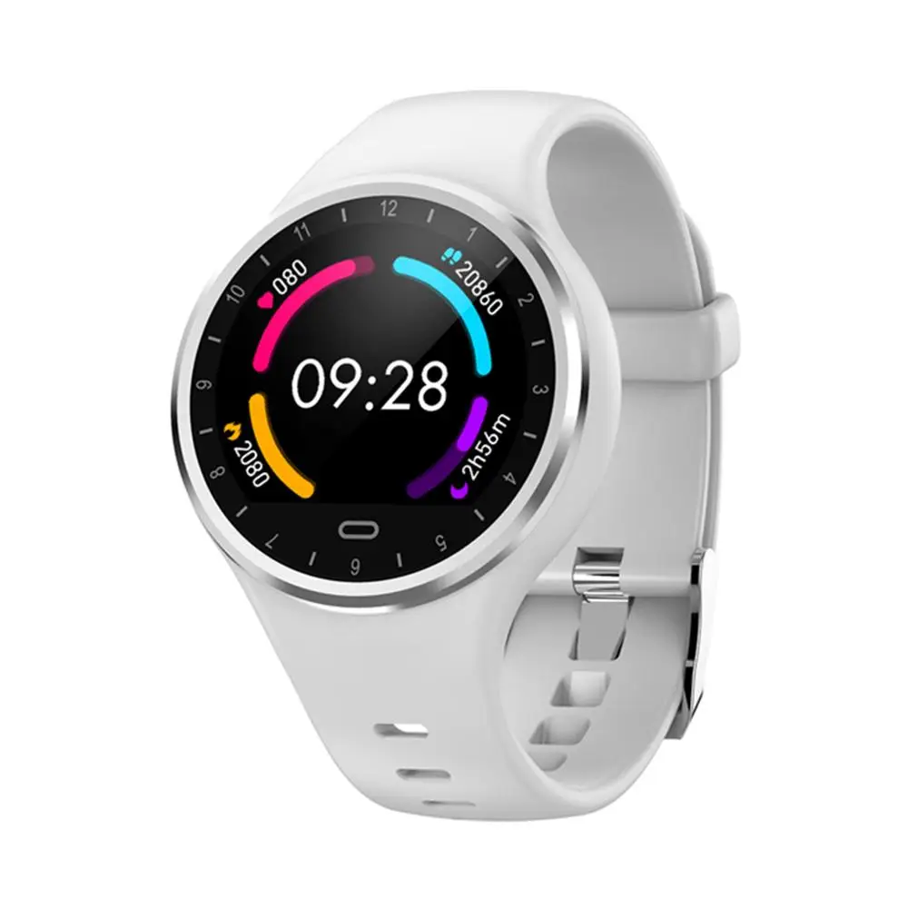 Смарт-часы M8 1,22 'с цветным экраном, мужские водонепроницаемые фитнес-часы с сердечным ритмом, кислородом/давлением, спортивный браслет, модный браслет - Цвет: White