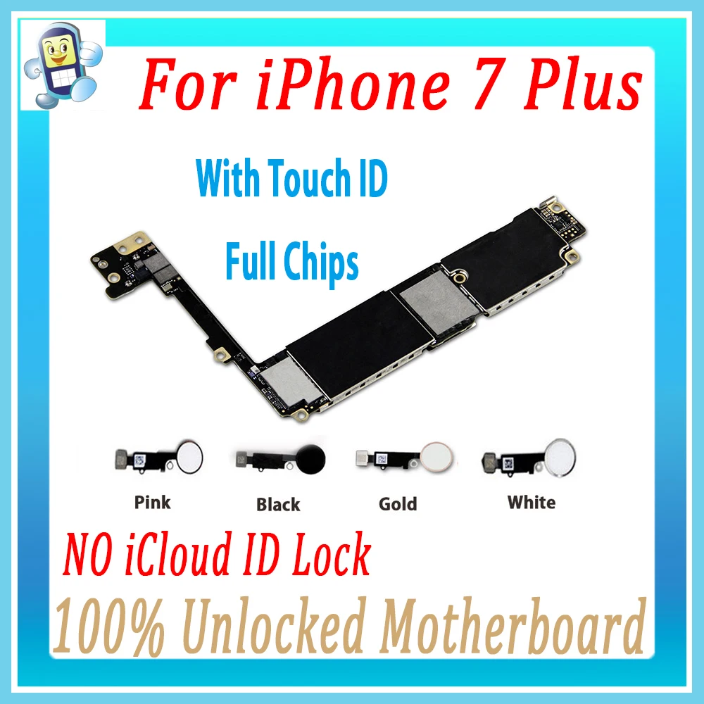 

Logic Board For iPhone 7 Plus 7P Mainboard With / Without Touch ID Original unlocked Motherboard with IOS system , NO iCloud