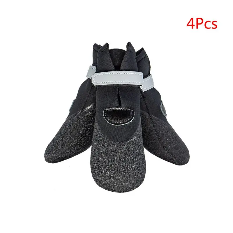 1-6 cm 4 шт./компл. домашние питомцы, собаки, зимняя черная обувь для снега и дождя; зимние сапоги Водонепроницаемый носки; пинетки - Цвет: 1-6 cm