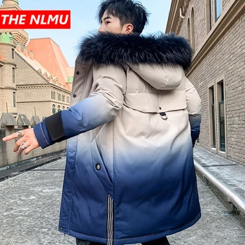 

Hip Hop Parkas Jackets Men 2020 Winter Fur Collar Hooded Windbreaker Coats Male Long Warm Thick Jacket Parka Streetwear WQ279
