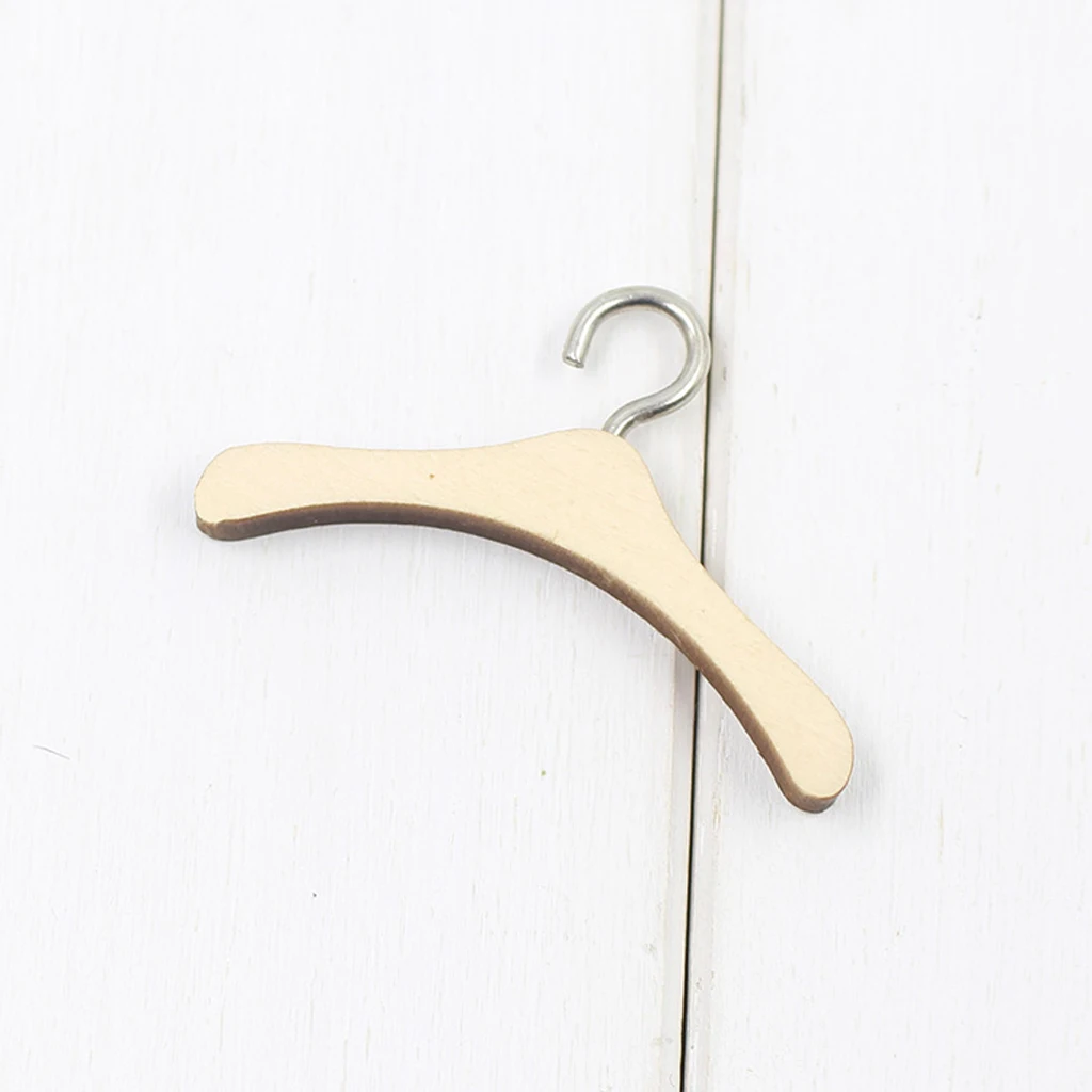 10 PCS Wooden Metal Hook Clothes Hanger for 12'' Neo  Blythe Dolls Fairy House Kits