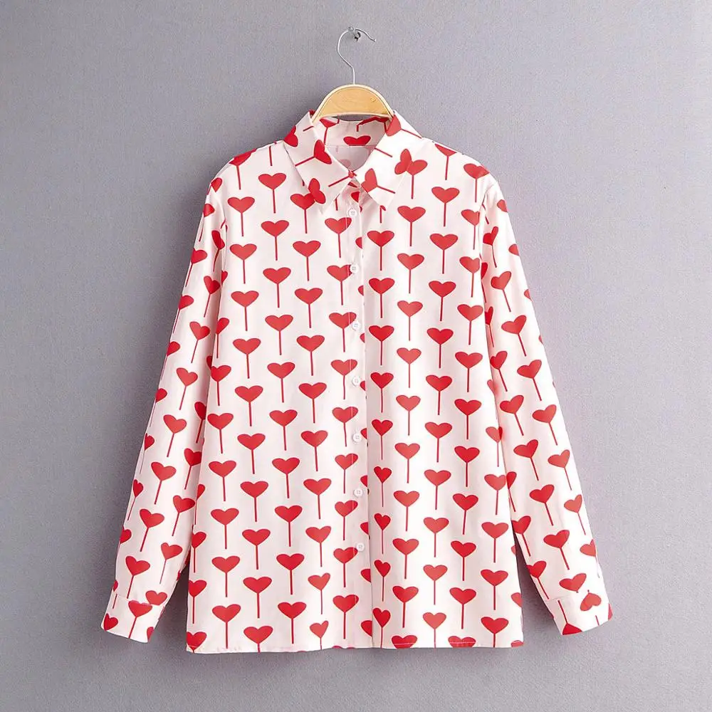 2020 New women sweet hearts print casual slim blouse office lady spring long sleeve business shirts chic blusas tops LS6222 2020 New women sweet hearts print casual slim blouse office lady spring long sleeve business shirts chic blusas tops LS6222