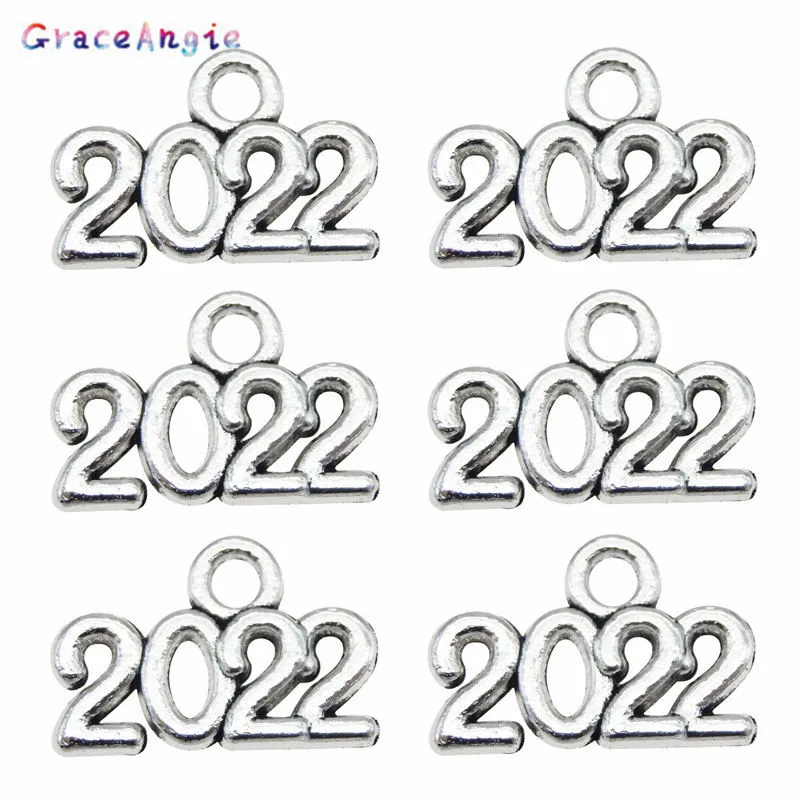 Мужские и женские подвески для браслета 100 шт. с цифрами 2020 2021 2022 14*9 мм фурнитура
