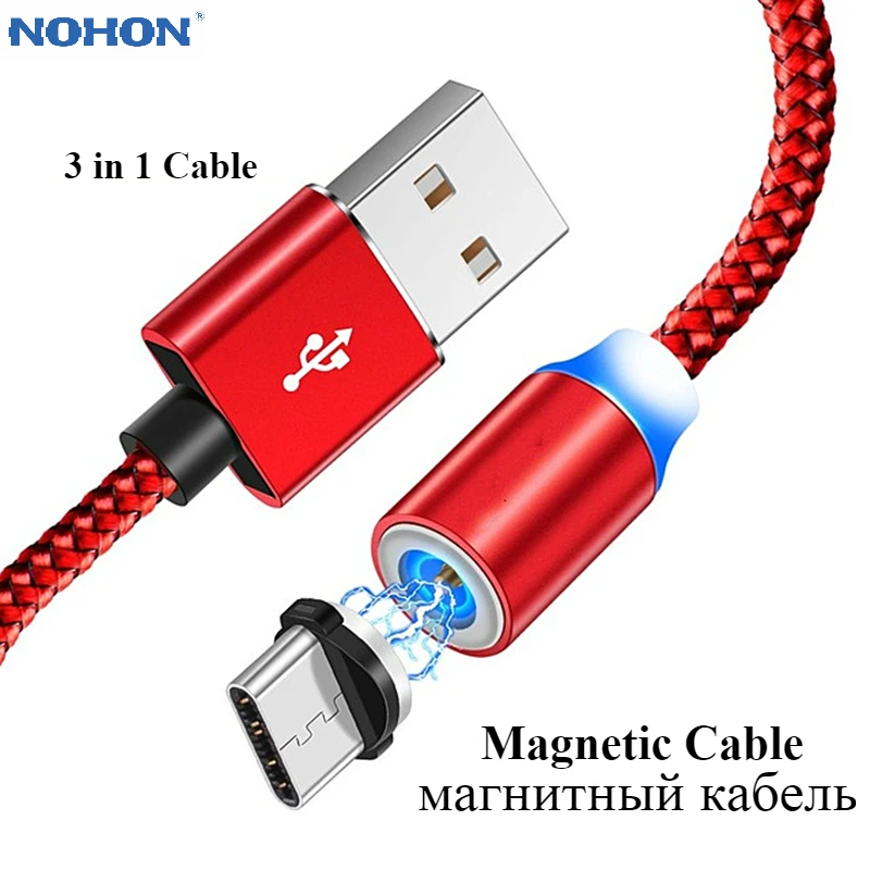NOHON Cable for iPhone 11Pro Max Samsung Xiaomi Micro USB Type