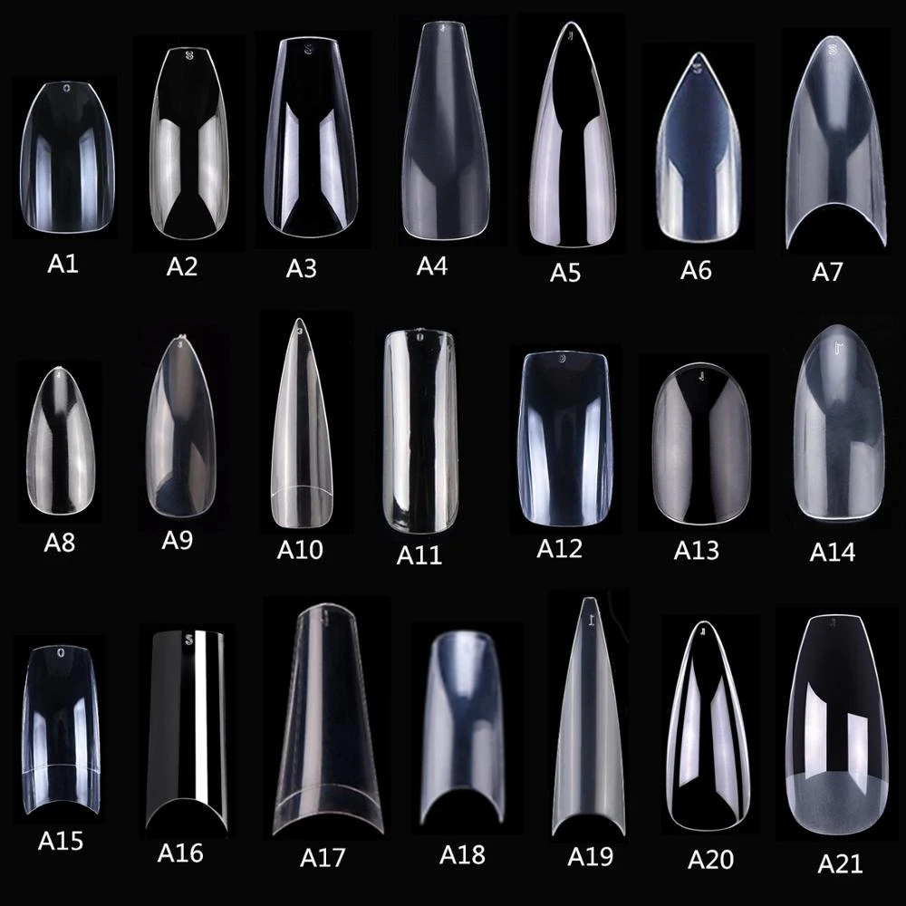 Makartt 500pcs Coffin Fake Nail Tips Clear Natural XXL Gel Tips Full Cover False Acrylic Stiletto Nails Press on Nail|nail tips|nail art tipsart nail tips - AliExpress