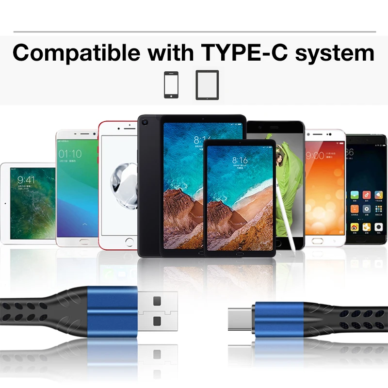 Быстрая зарядка usb type C кабель Зарядное устройство USB кабель для зарядки данных Micro USB кабель мобильного телефона кабель USB шнур для huawei Xiaomi Redmi