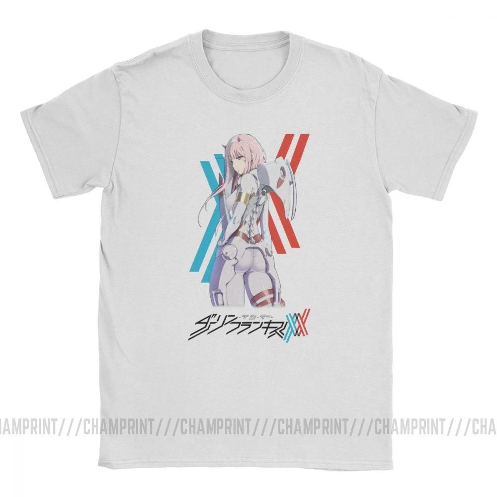 Darling In The Franxx 02 футболки Костюм Пилота Zero Two Мужская футболка стильная футболка из хлопка с короткими рукавами обычные Топы