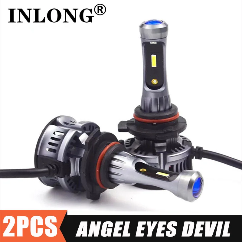 Мини проектор линзы Devil Angel Eyes CSP Chips H7 LED светильник s 9005 HB3 9006 HB4 светодиодный H11 H8