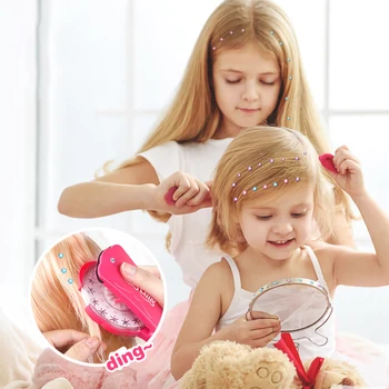 

Gems Blingers Deluxe Set Girls beauty Toys Pretend Play Jewel Set DIY Girls Hair Styling Tool Diamond Sticker Toys Gifts