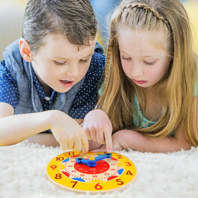 Montessori Wooden Clock Educational Toys For Children Hour Minute Second Time Cognition Early Preschool Teaching Aids Toys Gift 2