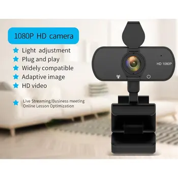 

HD Webcam Mini Computer PC WebCamera with Microphone Rotatable Cameras for Live Broadcast Video Calling Conference Work 1080P