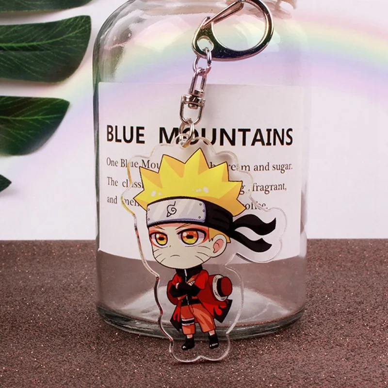 Naruto Keychain Key Ring Holder Stand Support Action Figure Pendant Accessories Minato Uchiha Madara Akatsuki